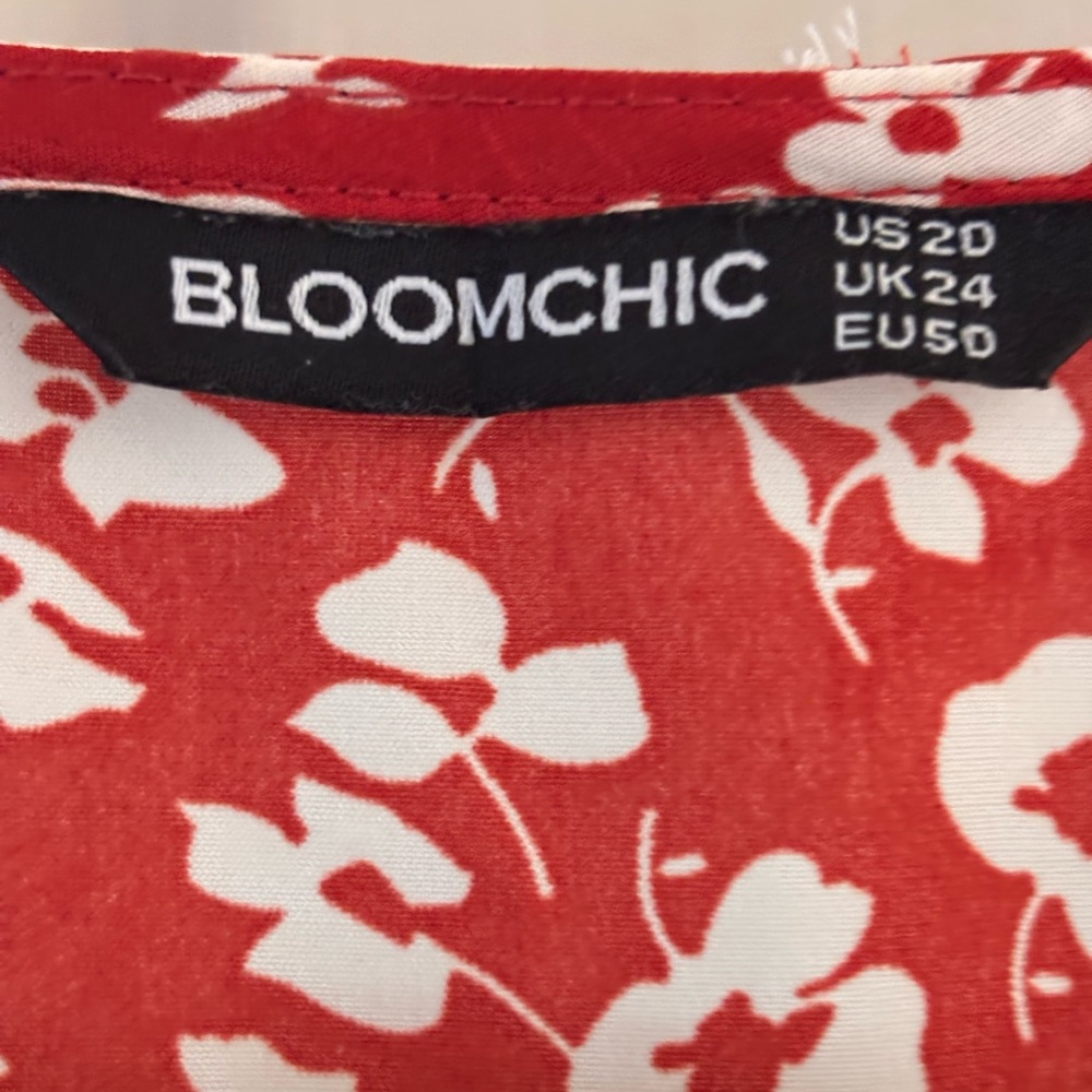 Final✨BloomChic Rusty-Red Floral Midi Dress - Picture 2 of 5